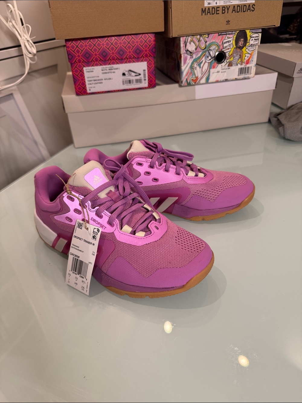 adidas Women’s Pink Purple Dropset Trainer